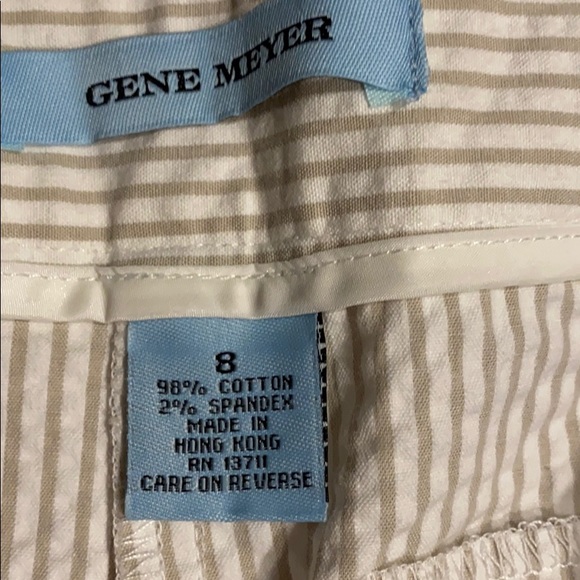 Gene Meyer SZ 8 Striped Flat Front Pants New D10 - Picture 8 of 14